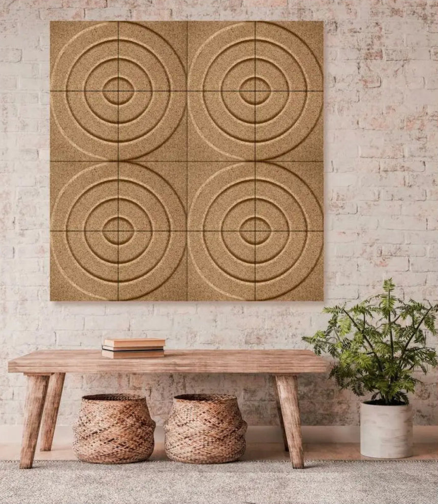 CURVES 3D Cork Acoustic Wall Panels - box of 4 decor DecorMania UK